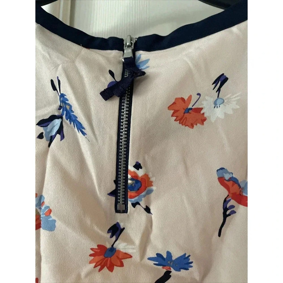 Talbots Petites Womens Top Size 0P Floral Quarter Zip Flower Boho CottageCore - Picture 6 of 9